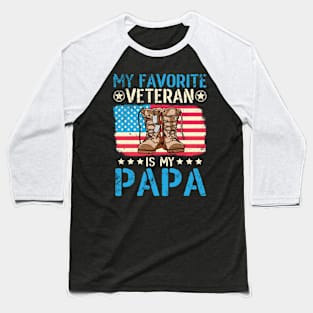Happy Veteran Memorial Day Papa Baseball T-Shirt